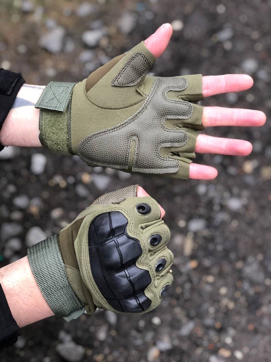 Рукавиці тактичні Combat беспалі, олива