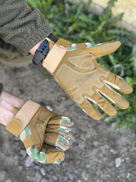 Рукавиці тактичні Protect Armor Caoutch Multicam