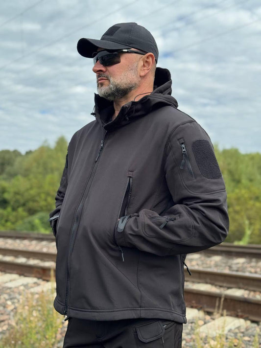 Тактична демісезонна куртка Soft shell \ чорна