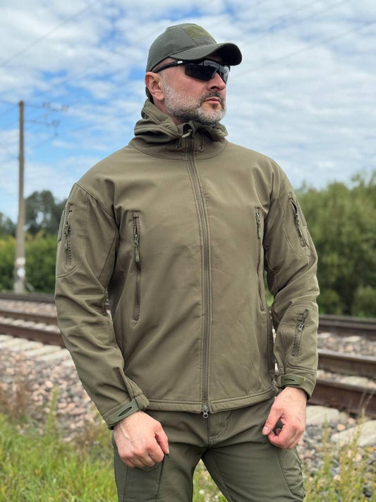 Куртка тактична Han-Wild softshell олива, хаки