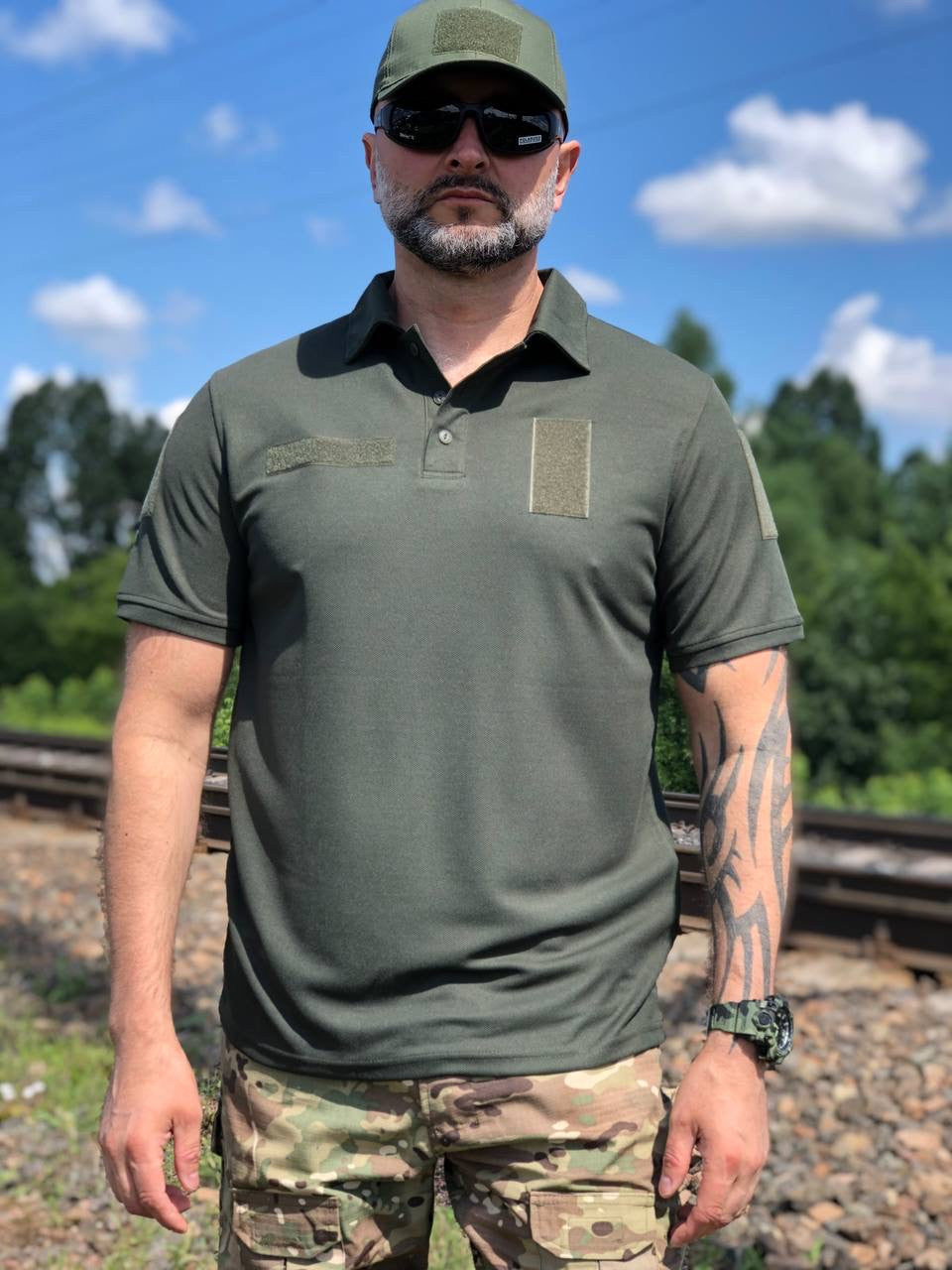 Поло, тактична футболка CoolPass, олива