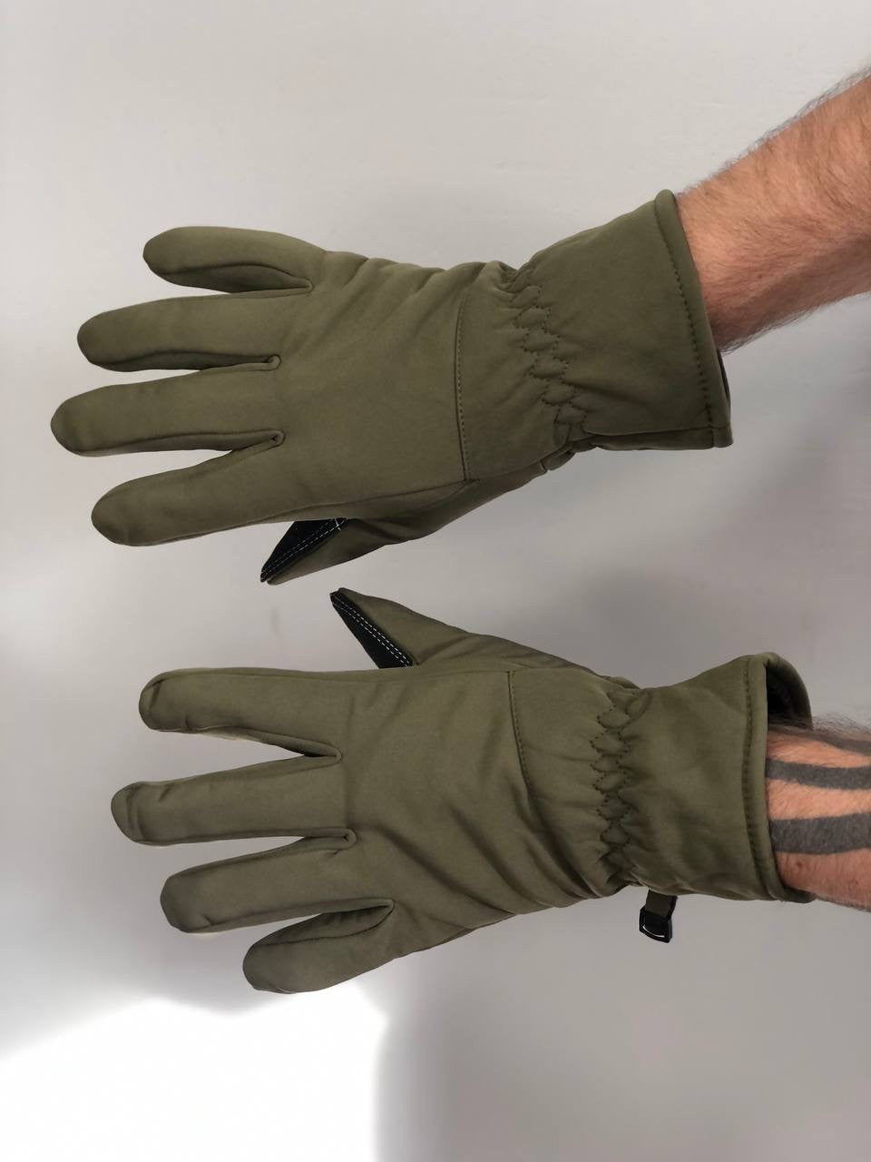 Зимові універсальні рукавички Soft Shell, олива