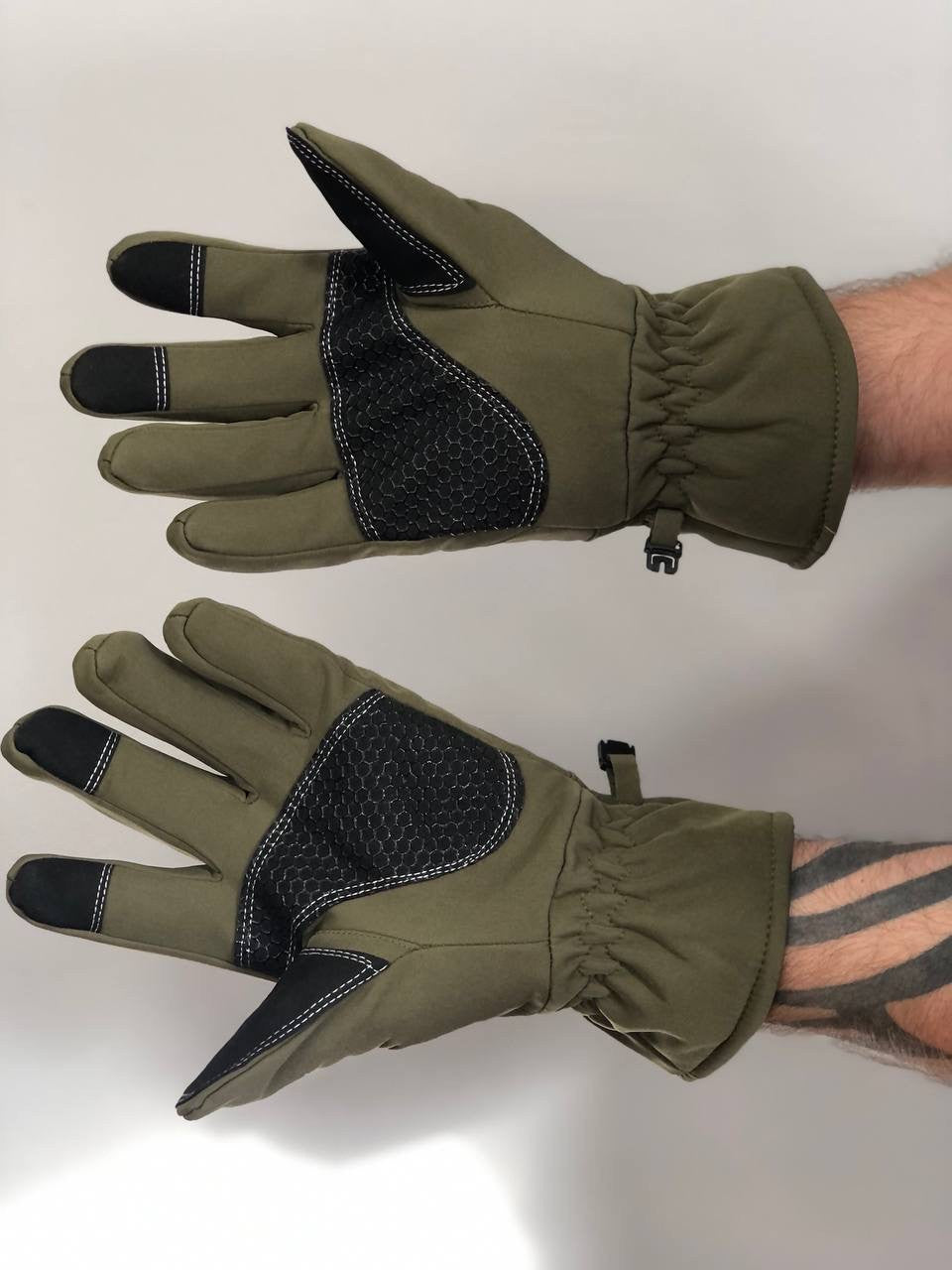 Зимові універсальні рукавички Soft Shell, олива