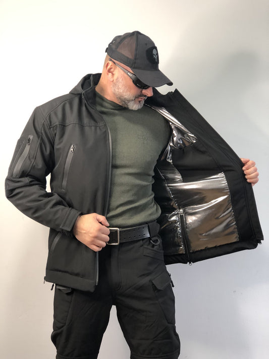 Куртка зимова поліції UKR-TEC slimtex \ omni-heat, чорна