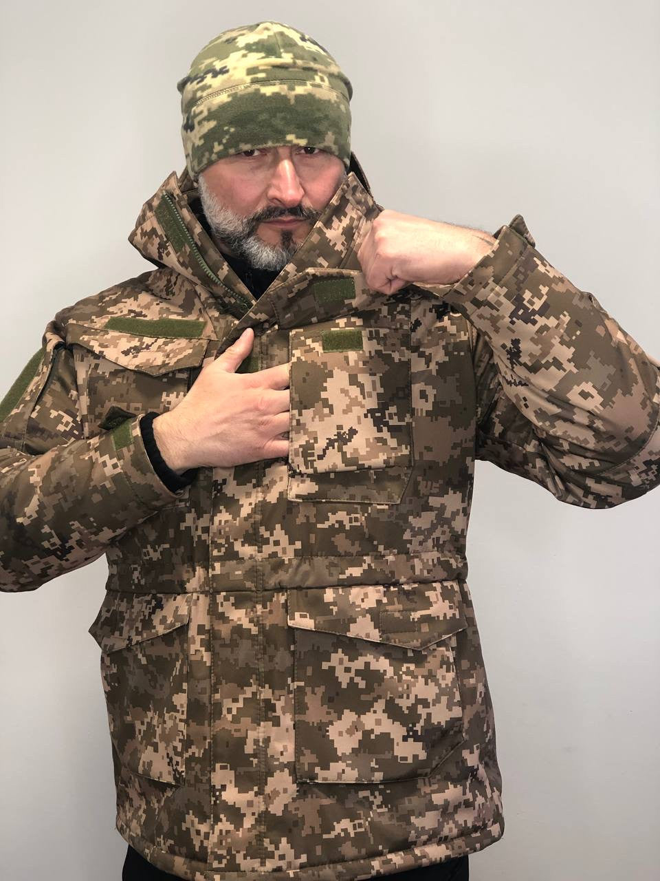 Куртка, парка тактична зимова UKR-TEC slimtex \ omni-heat, піксель