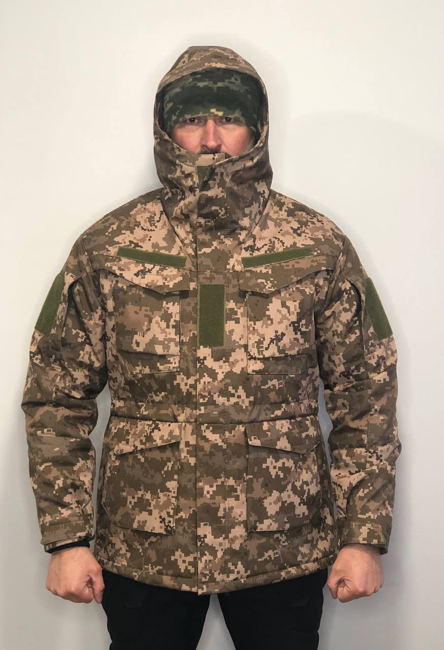 Куртка, парка тактична зимова UKR-TEC slimtex \ omni-heat, піксель