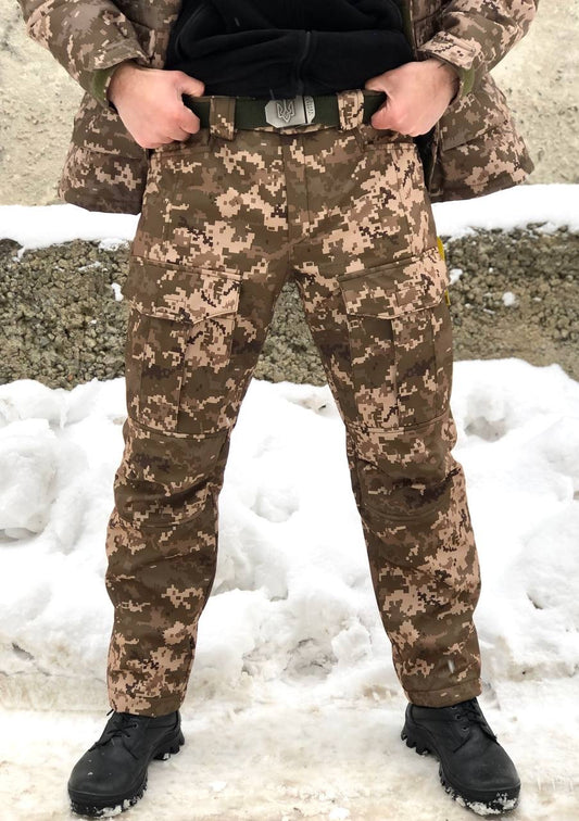 Тактичні зимові штани UKR-TEC Soft Shell Грізлі, піксель