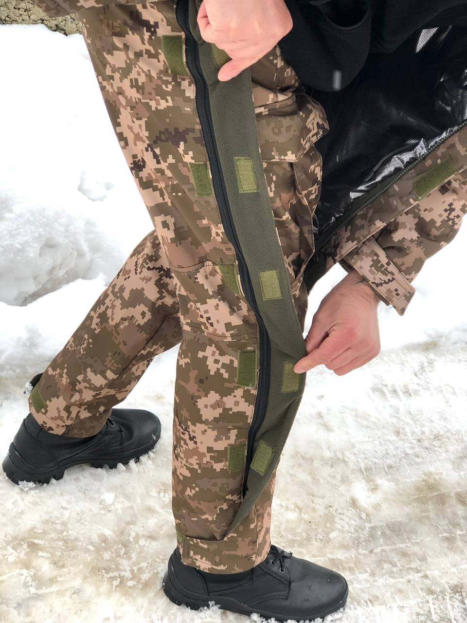 Тактичні зимові штани UKR-TEC Soft Shell Грізлі, піксель