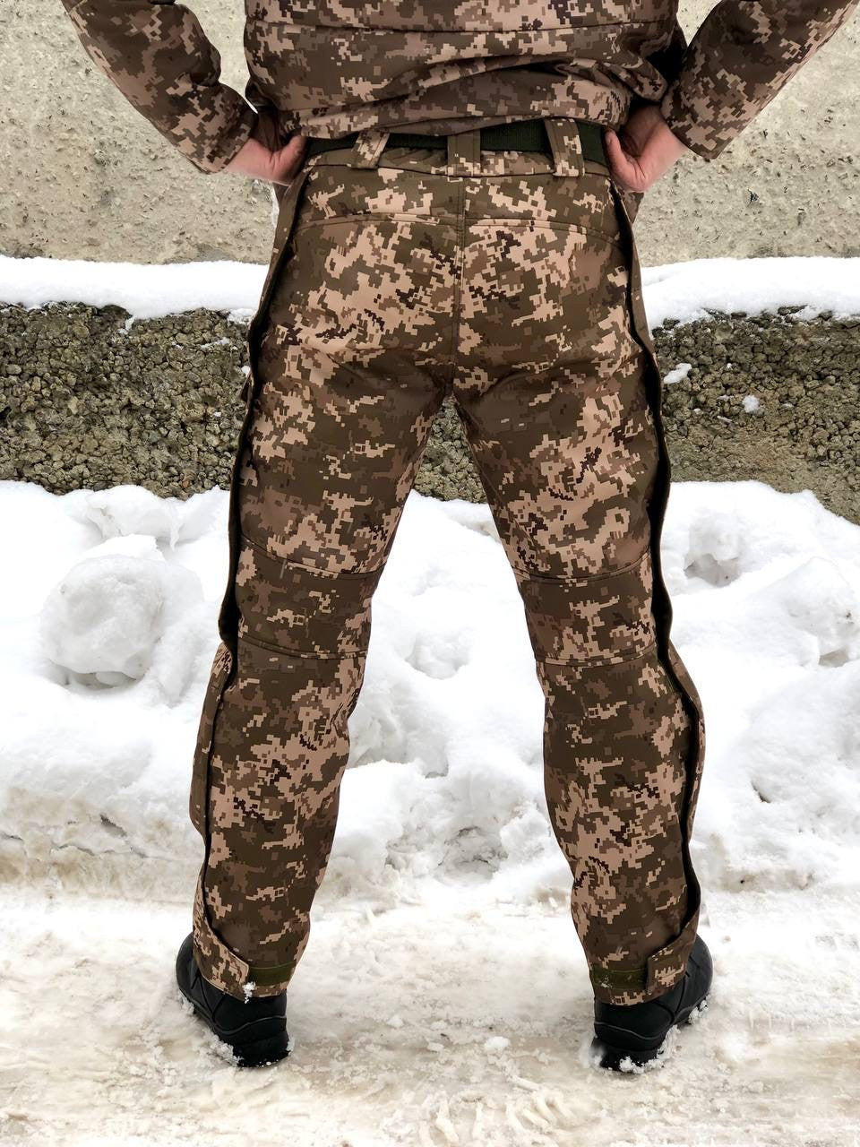 Тактичні зимові штани UKR-TEC Soft Shell Грізлі, піксель
