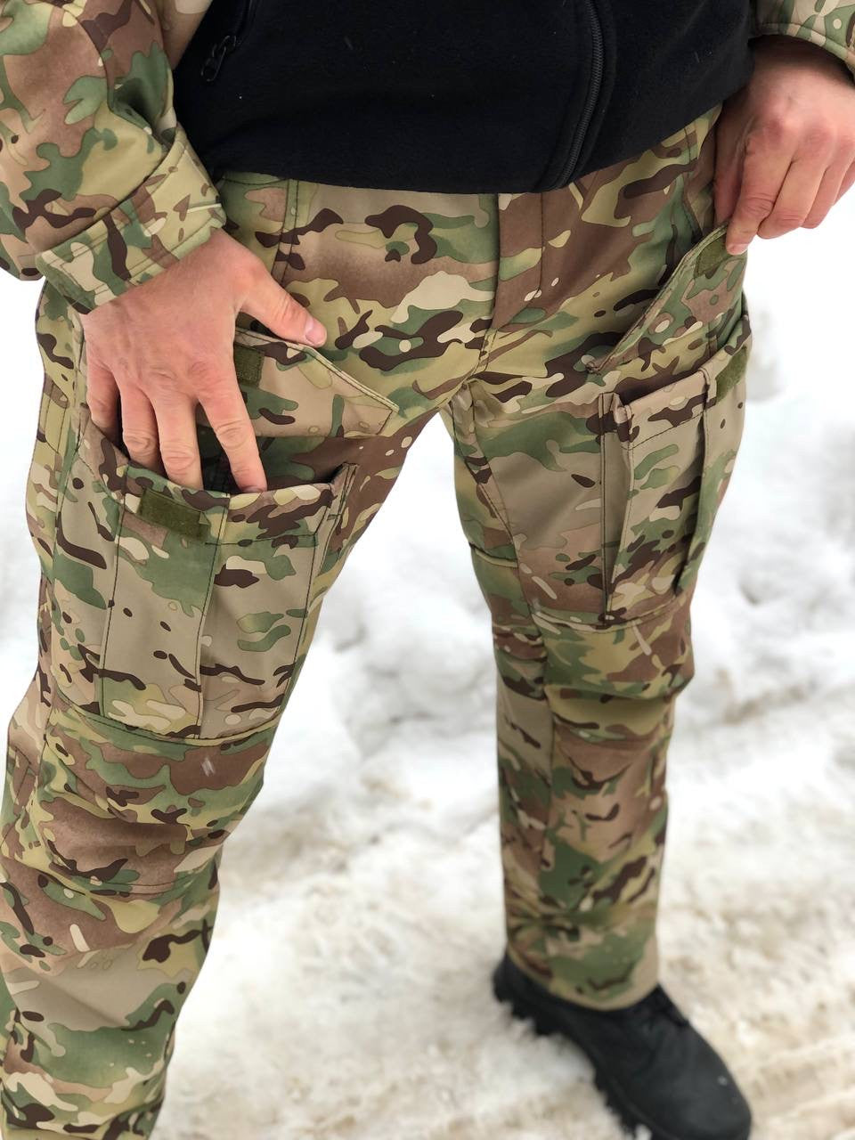 Тактичні зимові штани UKR-TEC Soft Shell Грізлі, мультикам