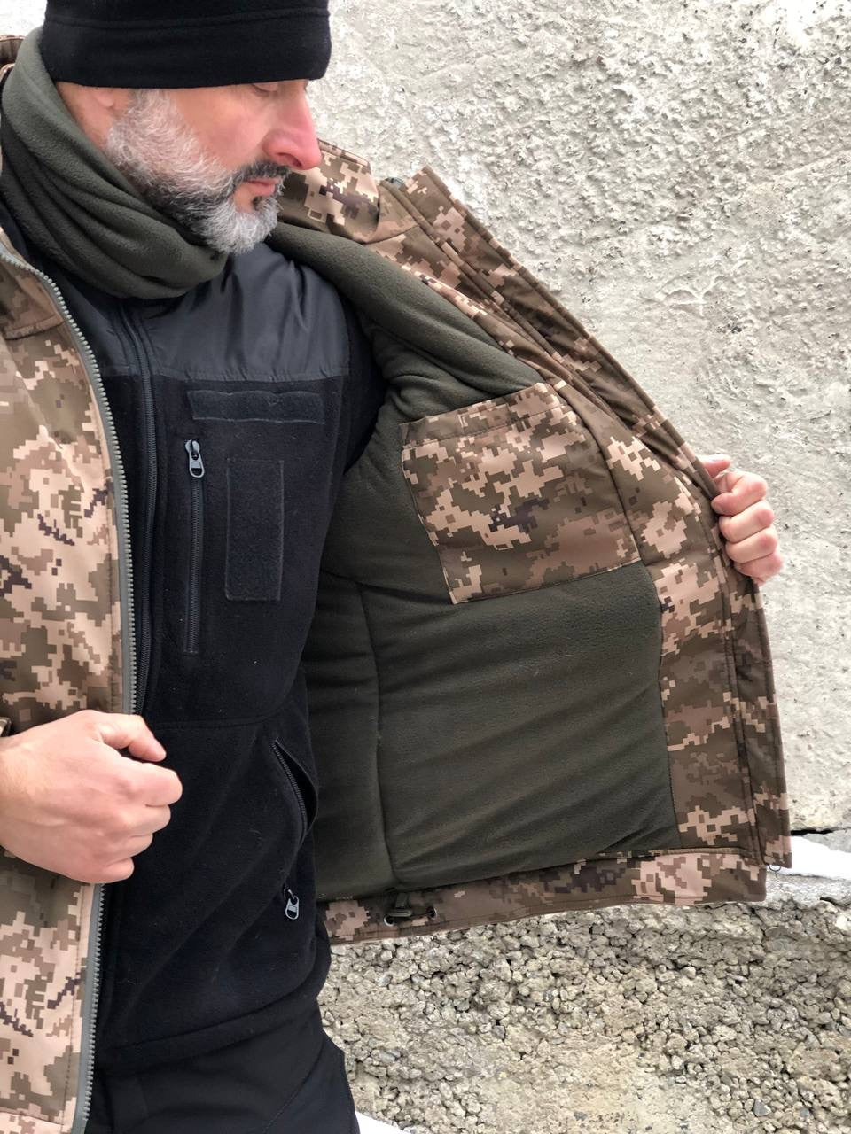 Тактична зимова куртка UKR-TEC Soft Shell, піксель