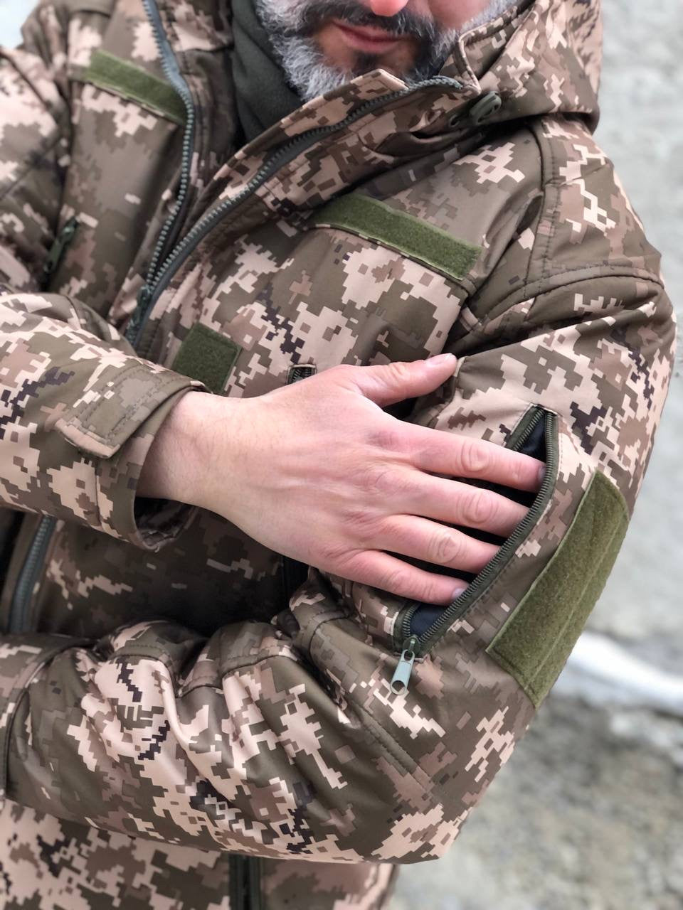 Тактична зимова куртка UKR-TEC Soft Shell, піксель