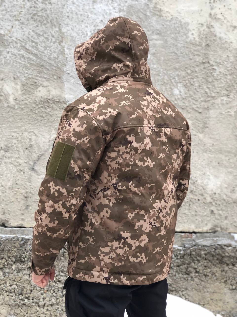 Тактична зимова куртка UKR-TEC Soft Shell, піксель
