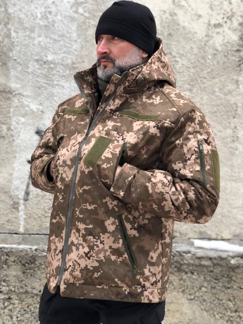 Тактична зимова куртка UKR-TEC Soft Shell, піксель