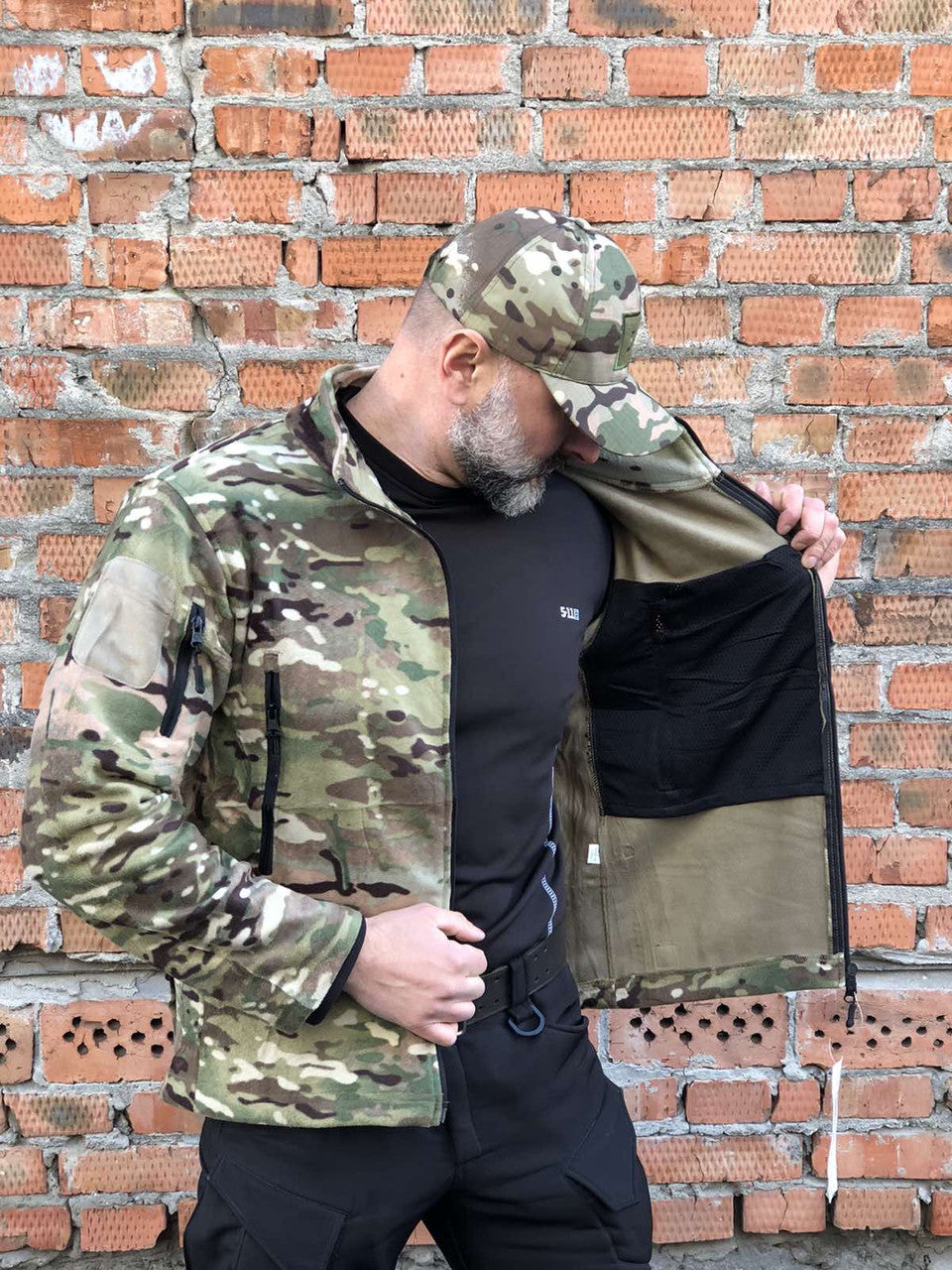 Кофта флісова тактична, фліска Han-Wild, мультикам