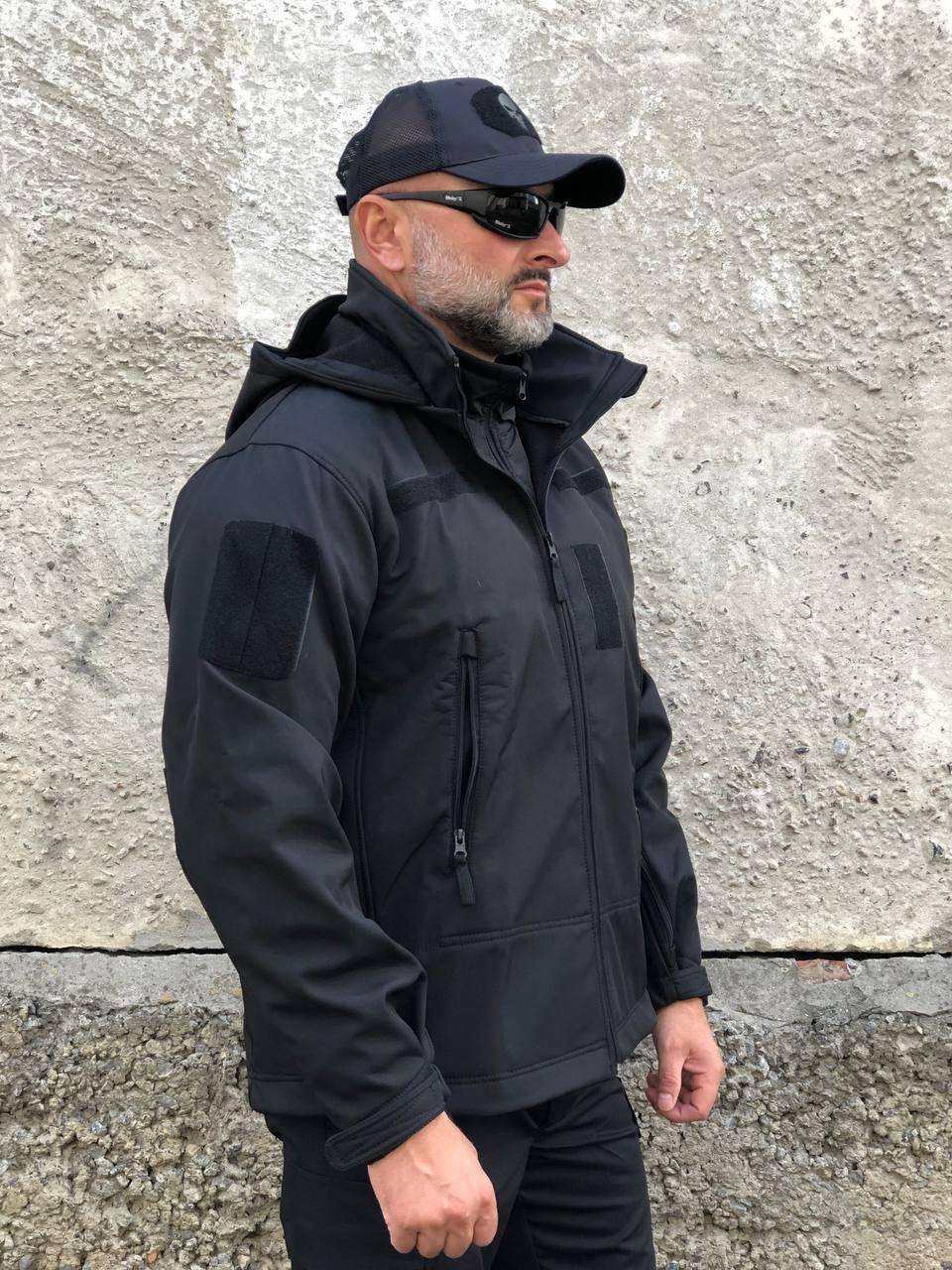 Куртка тактична UKR-TEC soft shell, чорна