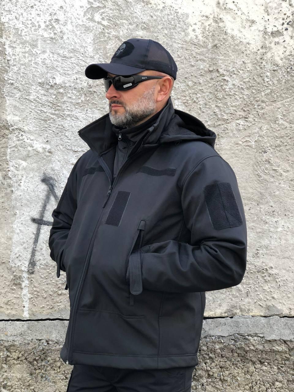 Куртка тактична UKR-TEC soft shell, чорна
