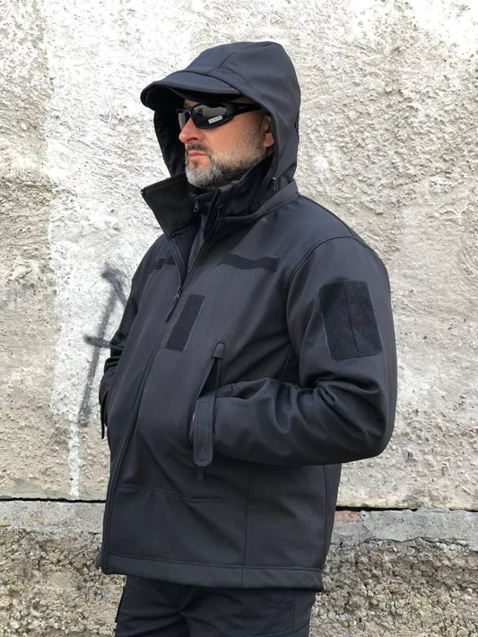 Куртка тактична UKR-TEC soft shell, чорна