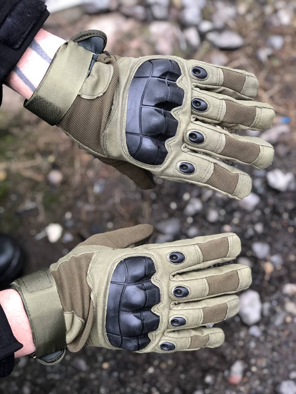 Рукавиці тактичні Combat повнопалі, олива