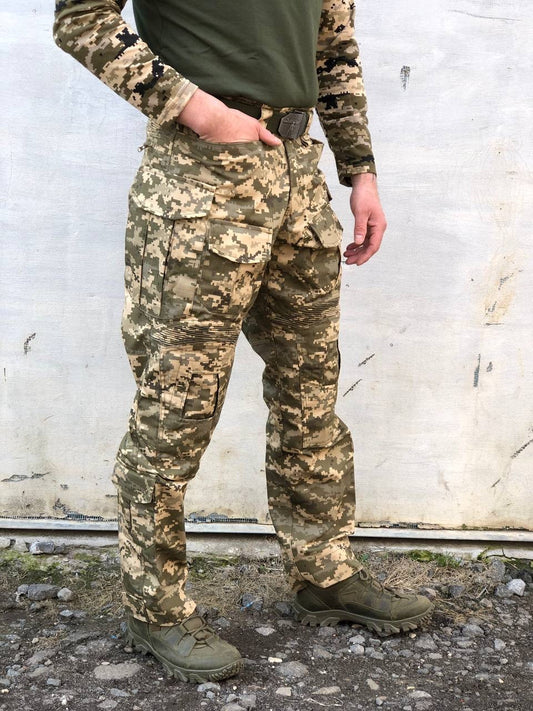 Тактичні штани з еластичними вставками, піксель