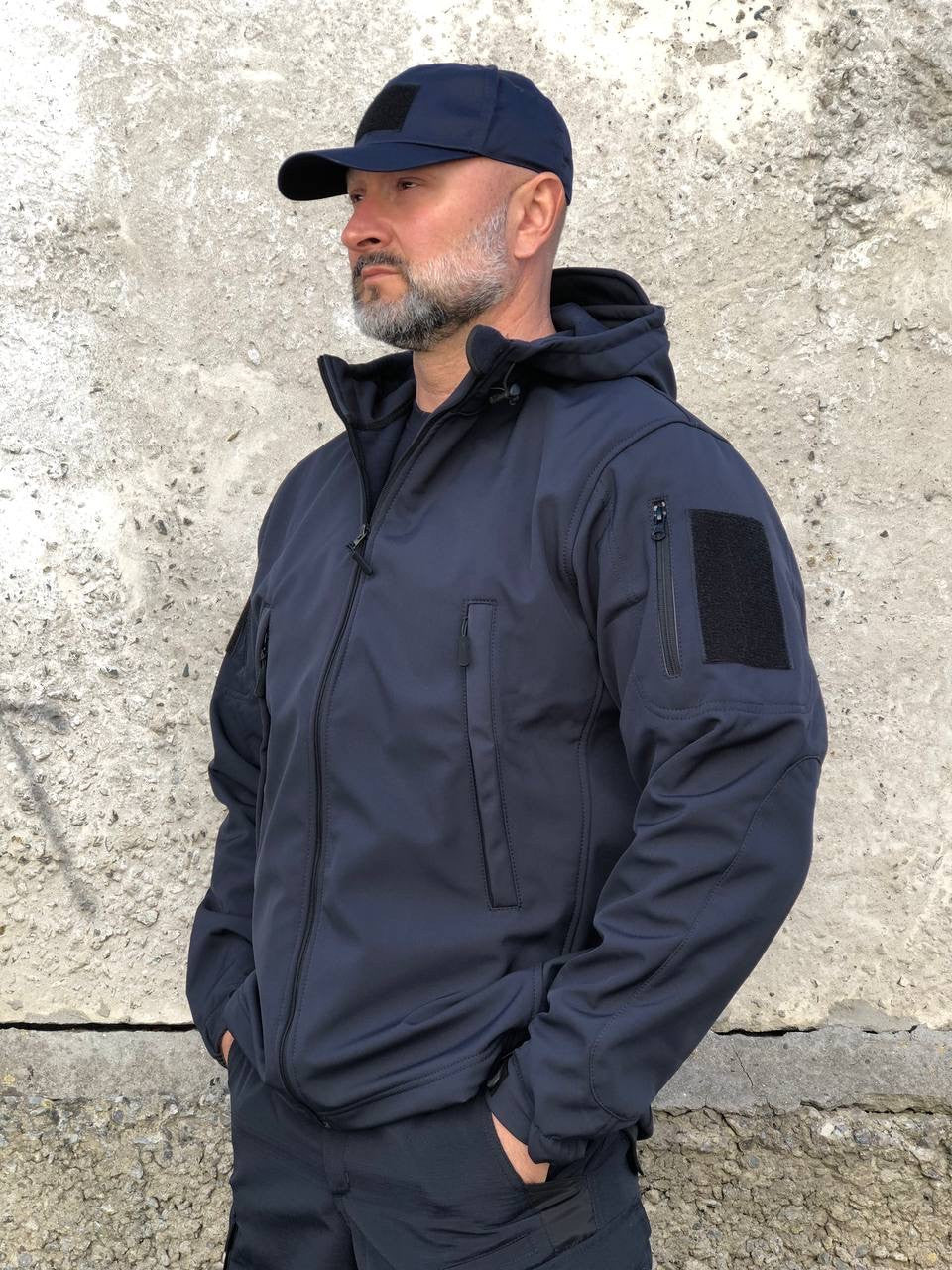 Куртка тактична Soft Shell Ukr-Tec темно-синя, ДСНС