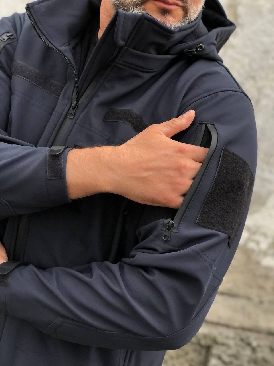 Тактична куртка Soft Shell UKR-TEC ДСНС темно-синя