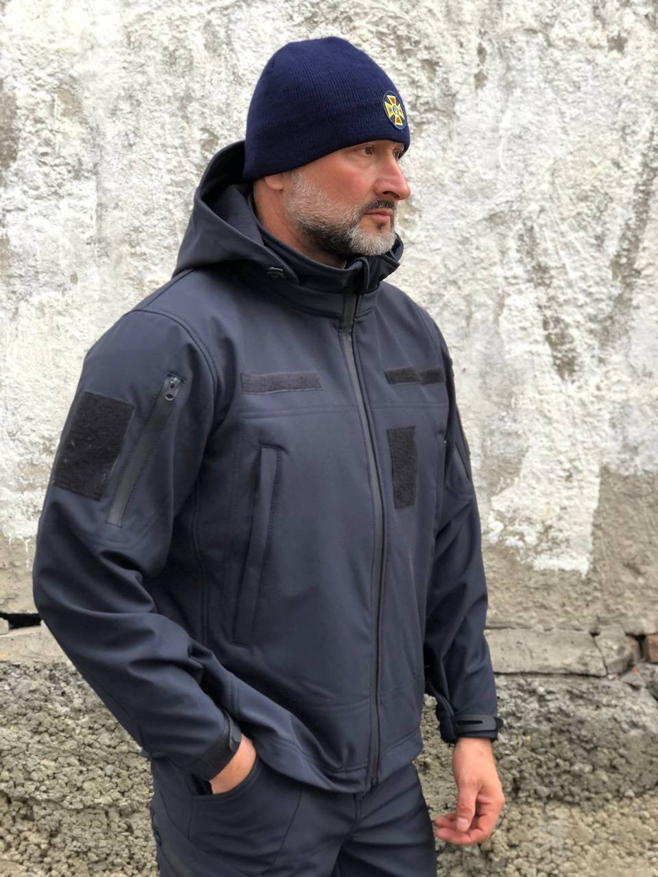 Тактична куртка Soft Shell UKR-TEC ДСНС темно-синя