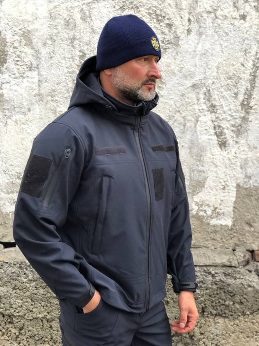 Тактична куртка Soft Shell UKR-TEC ДСНС темно-синя