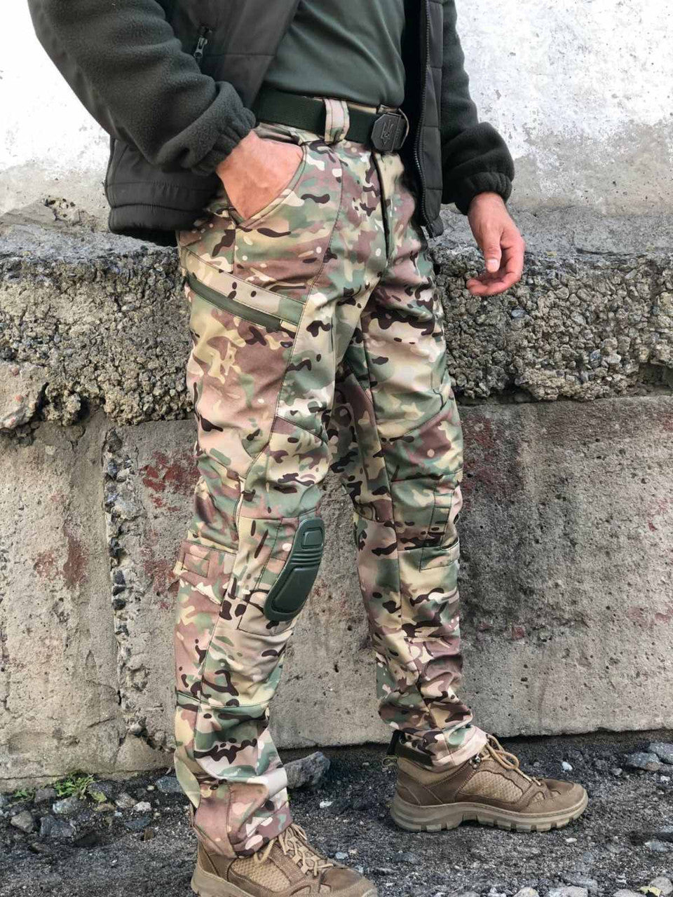 Тактичні штани Soft Shell UKR-TEC під наколінники \ мультикам