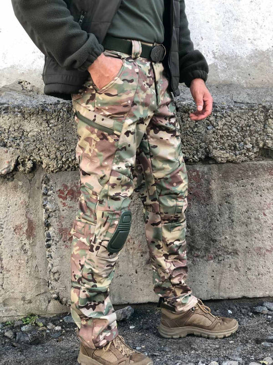 Тактичні штани Soft Shell UKR-TEC під наколінники \ мультикам