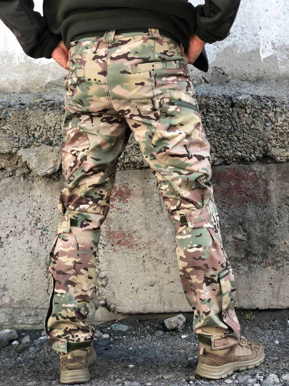 Тактичні штани Soft Shell UKR-TEC під наколінники \ мультикам