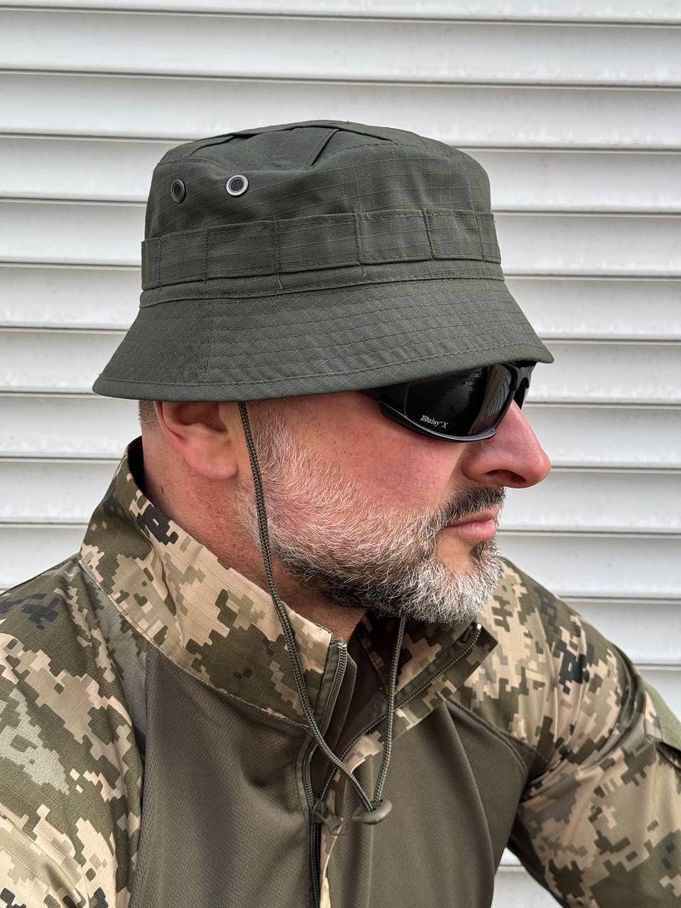 Панама з короткими полями та кріпленням Molle / олива