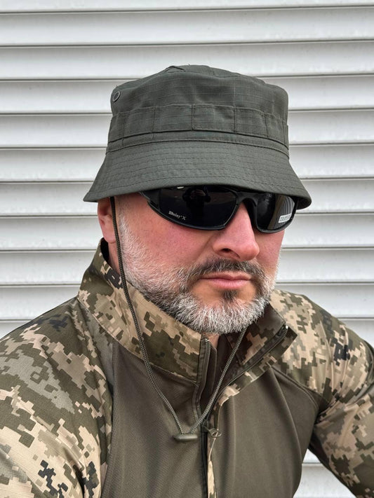 Панама з короткими полями та кріпленням Molle / олива