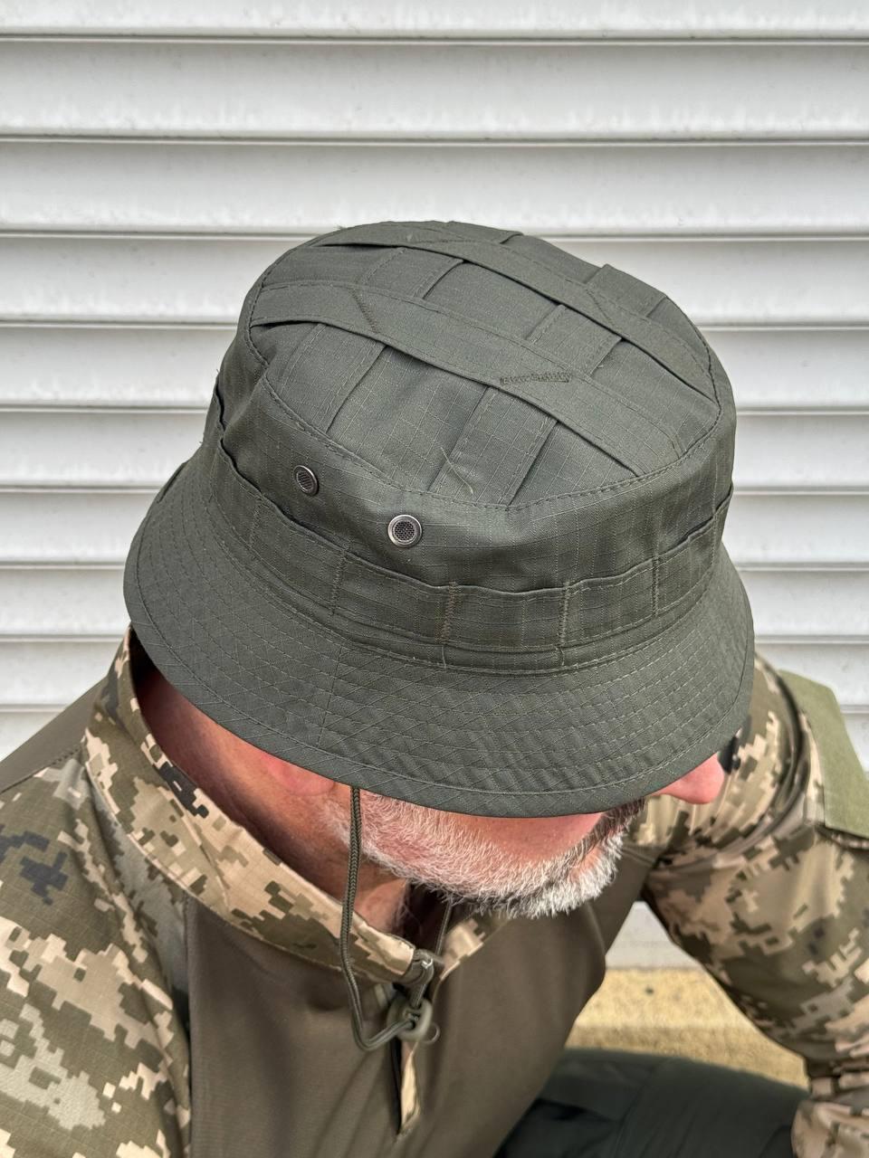 Панама з короткими полями та кріпленням Molle / олива
