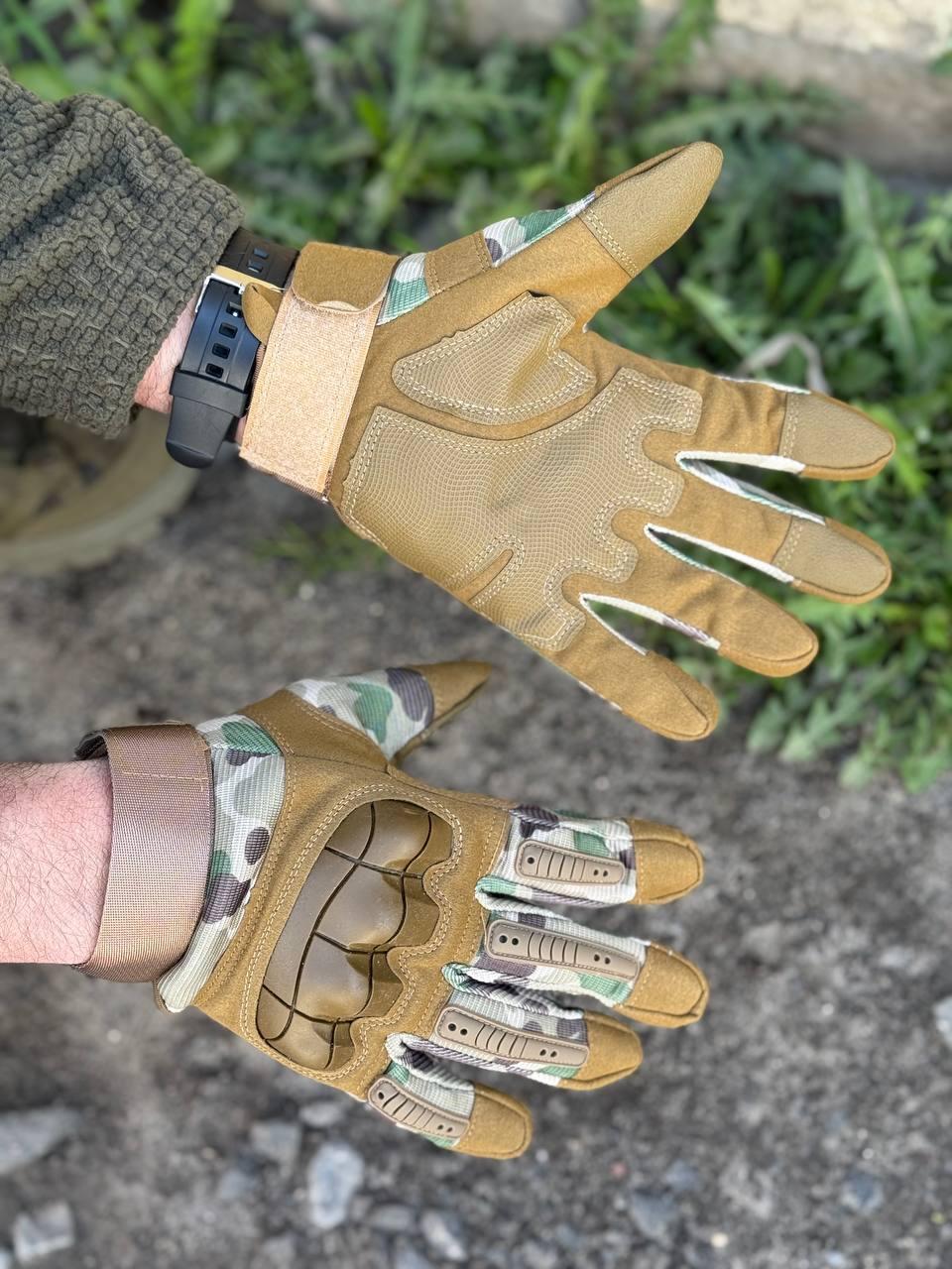 Рукавиці тактичні Protect Armor Caoutch Multicam
