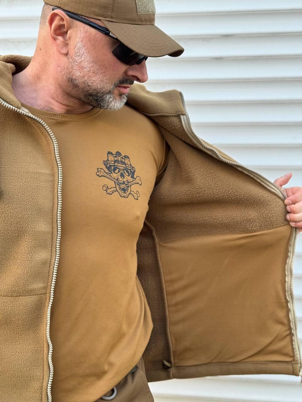 Кофта флісова тактична з капюшоном Грізлі / койот