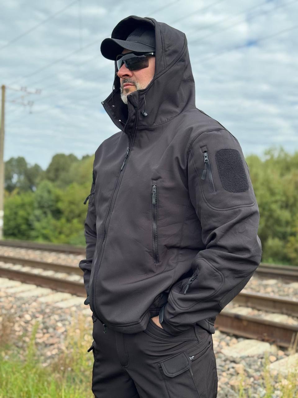 Тактична демісезонна куртка Soft shell \ чорна