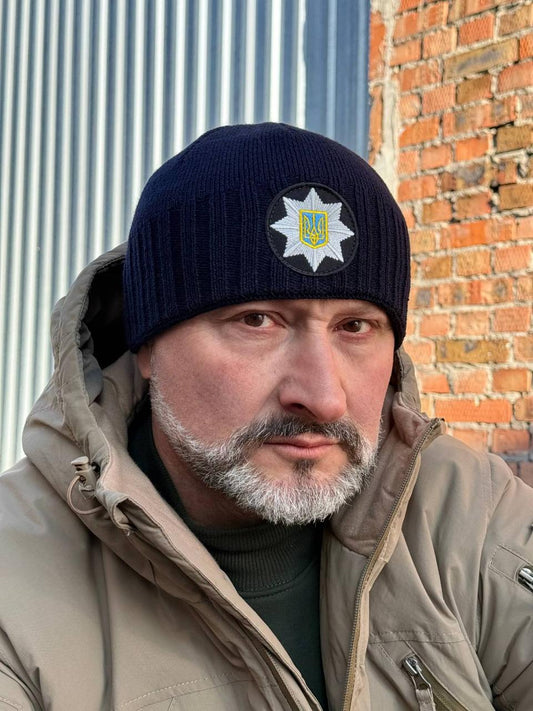 Шапка поліція синя
