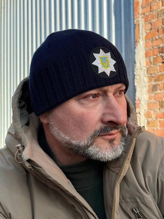 Шапка поліція синя