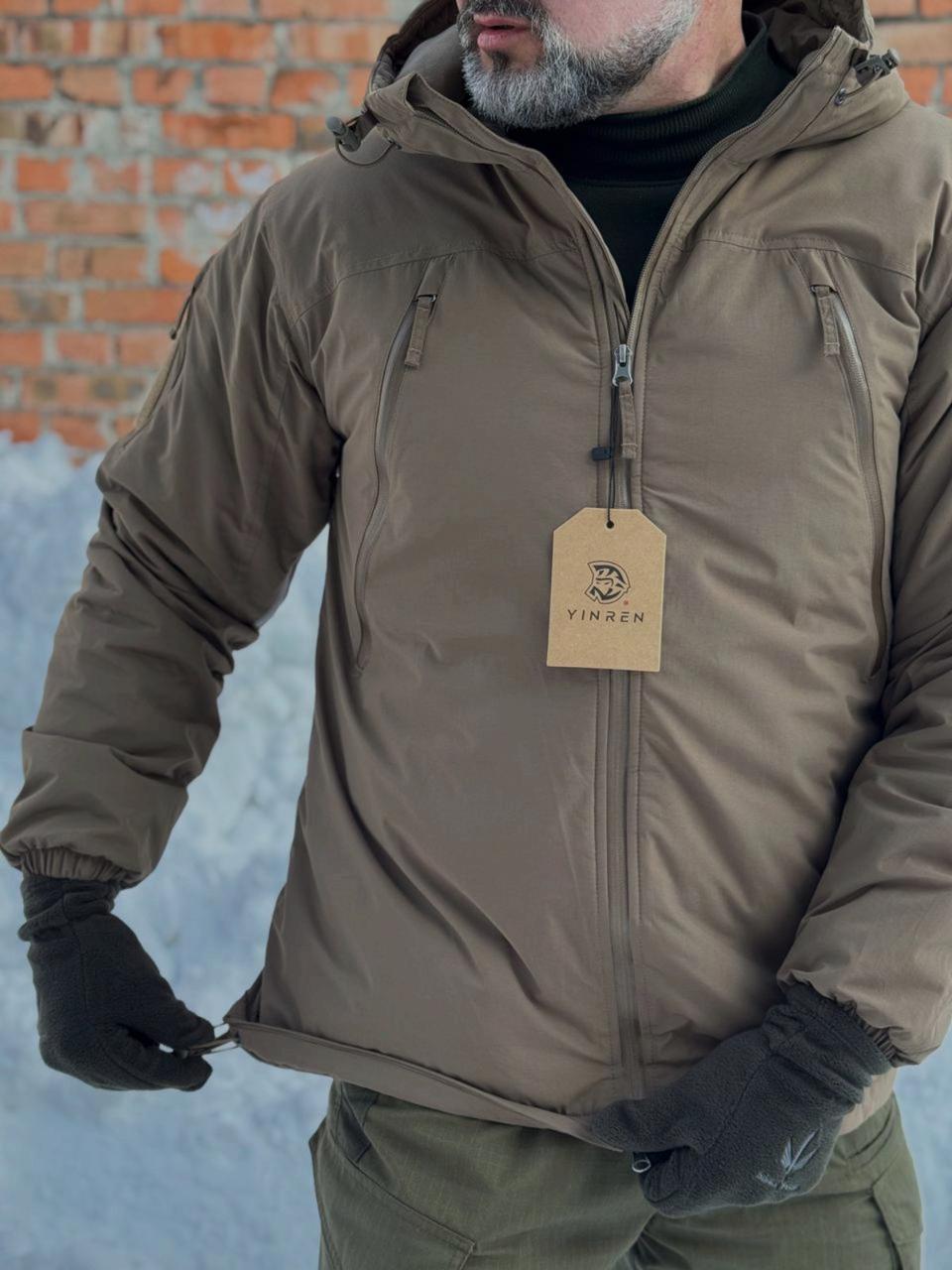 Зимова тактична куртка 2.0 YINREN Scorpion (Gore Windstopper + G-Loft утеплювач) Койот