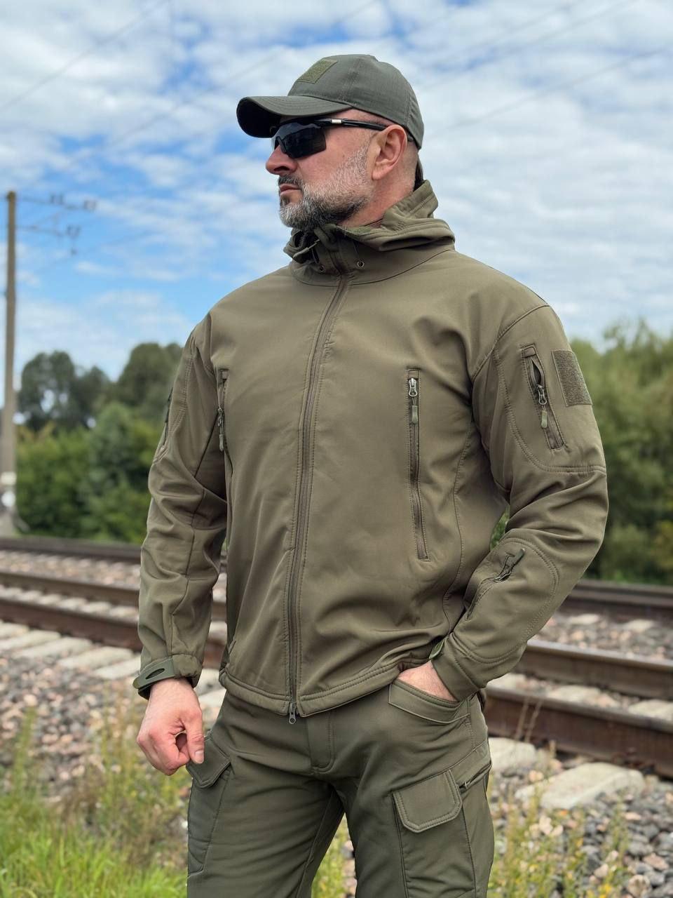 Куртка тактична Han-Wild softshell олива, хаки