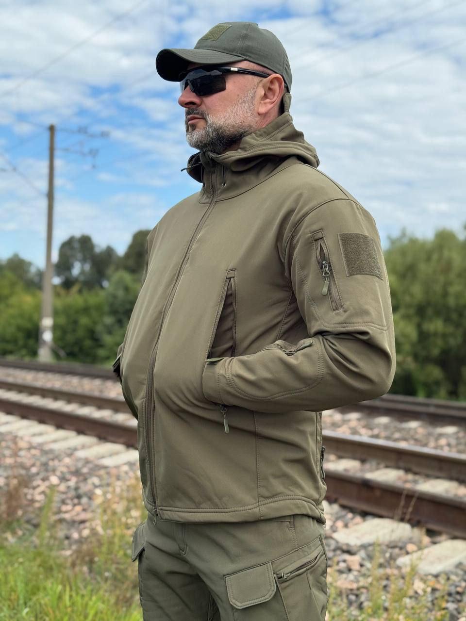 Куртка тактична Han-Wild softshell олива, хаки