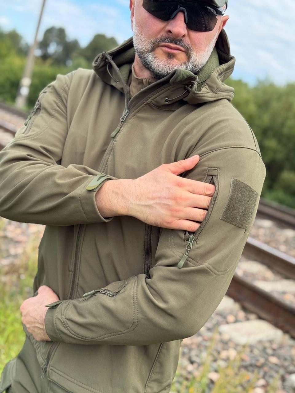 Куртка тактична Han-Wild softshell олива, хаки
