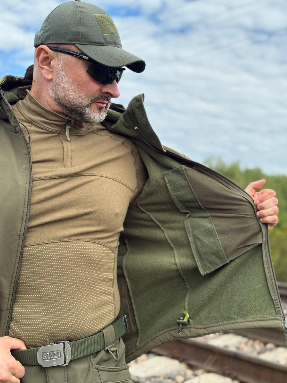 Куртка тактична Han-Wild softshell олива, хаки